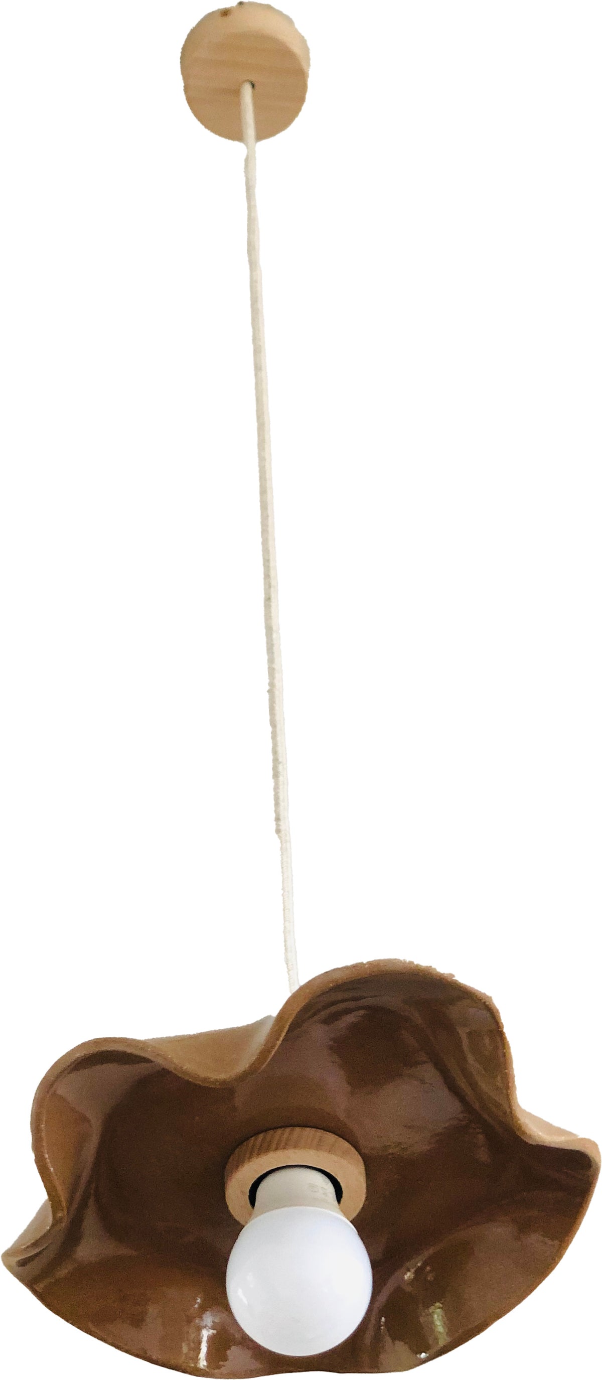 Suspension en céramique chocolat et bois 20cm Jelly - Carré Coco — 358506.jpg