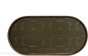 Plateau ovale en verre sérigraphié vert et marron 71x36cm Second nature - ethnicraft accessories — 358656.jpg