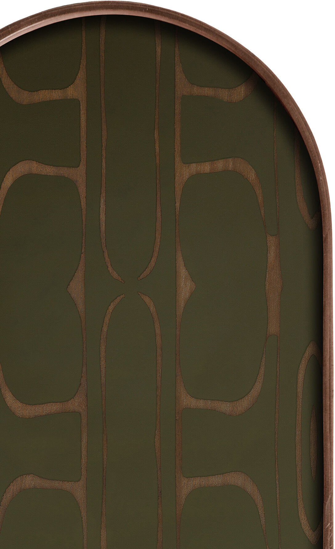 Plateau ovale en verre sérigraphié vert et marron 71x36cm Second nature - ethnicraft accessories — 358658.jpg