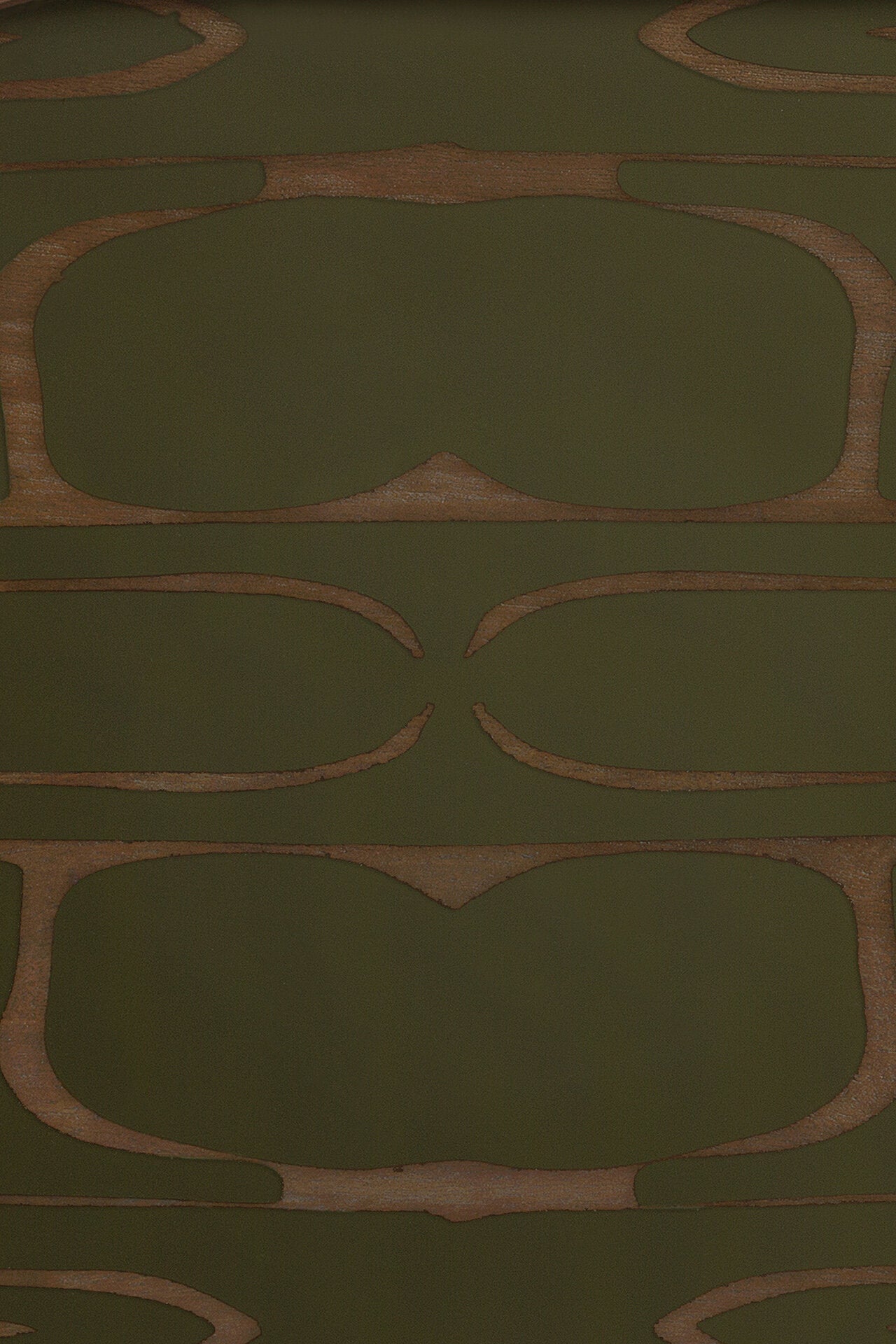Plateau ovale en verre sérigraphié vert et marron 71x36cm Second nature - ethnicraft accessories — 358659.jpg