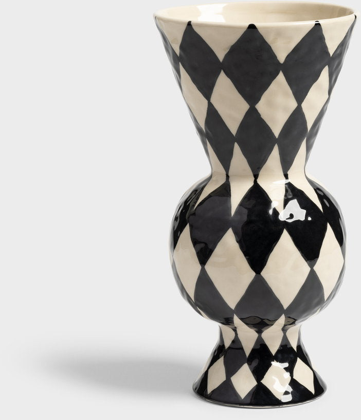 vase-en-gres-damier-noir-16x29-5cm-rhombic-klevering-1