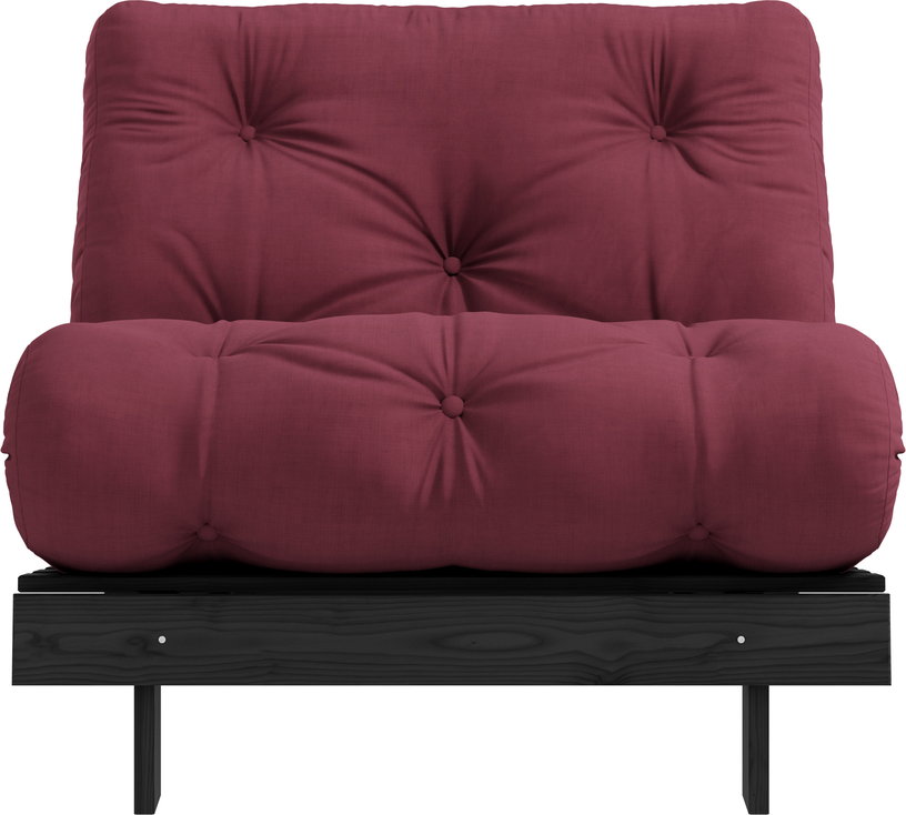canape-convertible-en-bois-de-pin-noir-laque-et-matelas-bordeaux-90x200cm-roots-90-karup-design-2