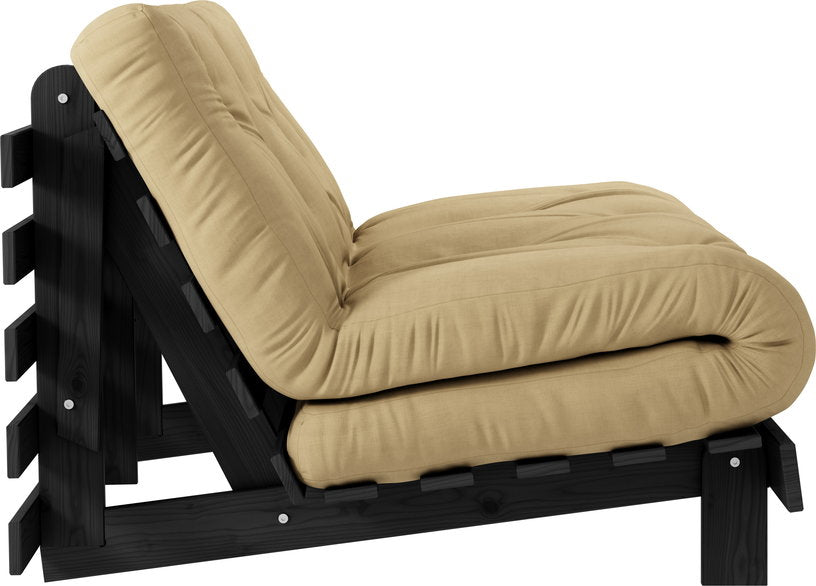 canape-convertible-en-bois-de-pin-noir-laque-et-matelas-ble-beige-140x200cm-roots-140-karup-design-2