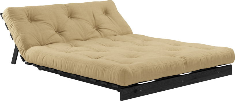 canape-convertible-en-bois-de-pin-noir-laque-et-matelas-ble-beige-140x200cm-roots-140-karup-design-4