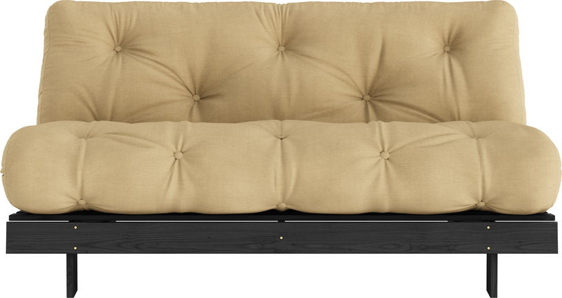 canape-convertible-en-bois-de-pin-noir-laque-et-matelas-ble-beige-160x200cm-roots-160-karup-design-3