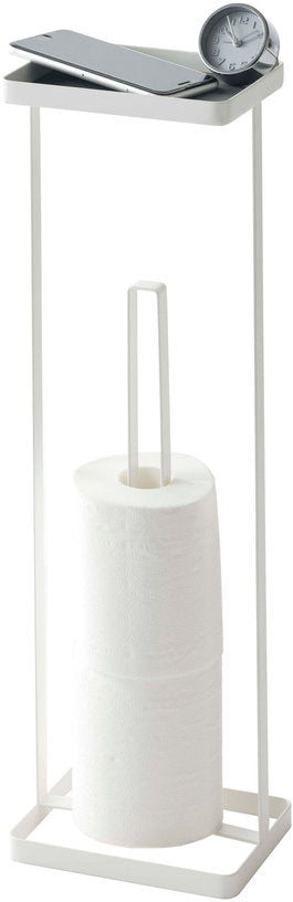 support-de-papier-toilette-avec-tablette-en-acier-blanc-16x12x52cm-yamazaki-3