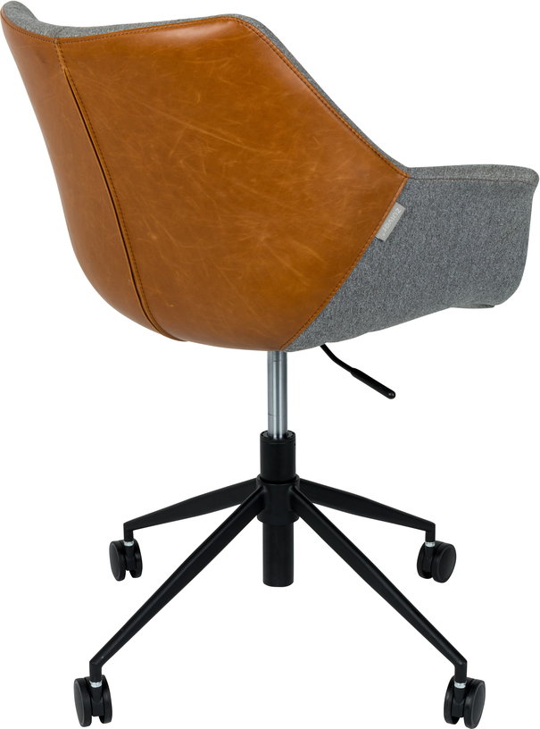 chaise-de-bureau-a-roulettes-en-polyester-gris-et-cuir-marron-79cm-doulton-zuiver-5