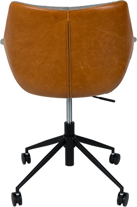chaise-de-bureau-a-roulettes-en-polyester-gris-et-cuir-marron-79cm-doulton-zuiver-9