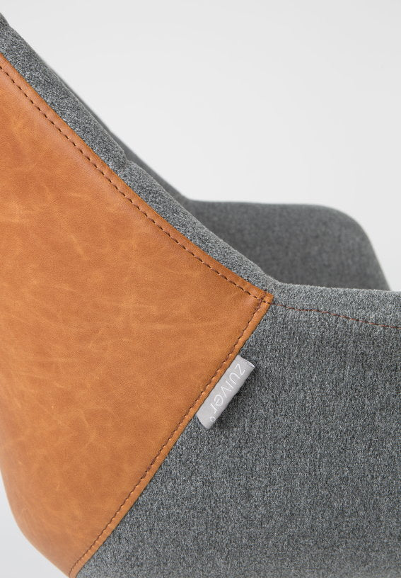 chaise-de-bureau-a-roulettes-en-polyester-gris-et-cuir-marron-79cm-doulton-zuiver-4