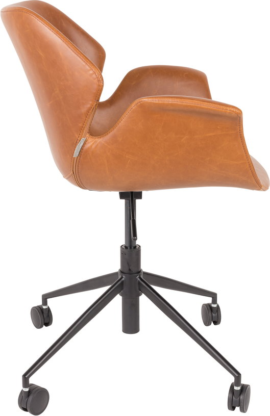 chaise-de-bureau-reglable-en-cuir-marron-77-5cm-nikki-zuiver-3