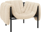 Fauteuil lounge en laine beige et acier noir Puffy - Hem — 372965.jpg