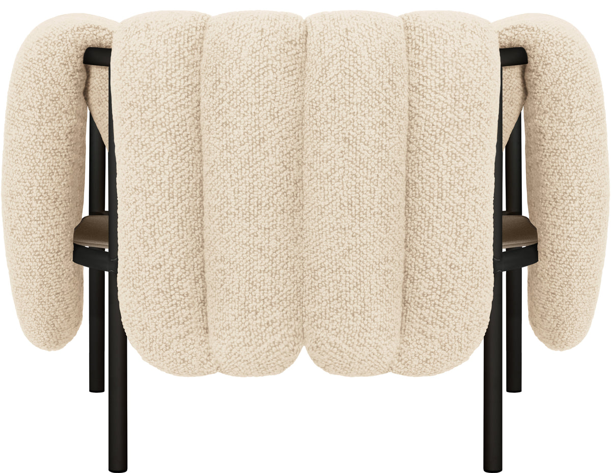 Fauteuil lounge en laine beige et acier noir Puffy - Hem — 372968.jpg