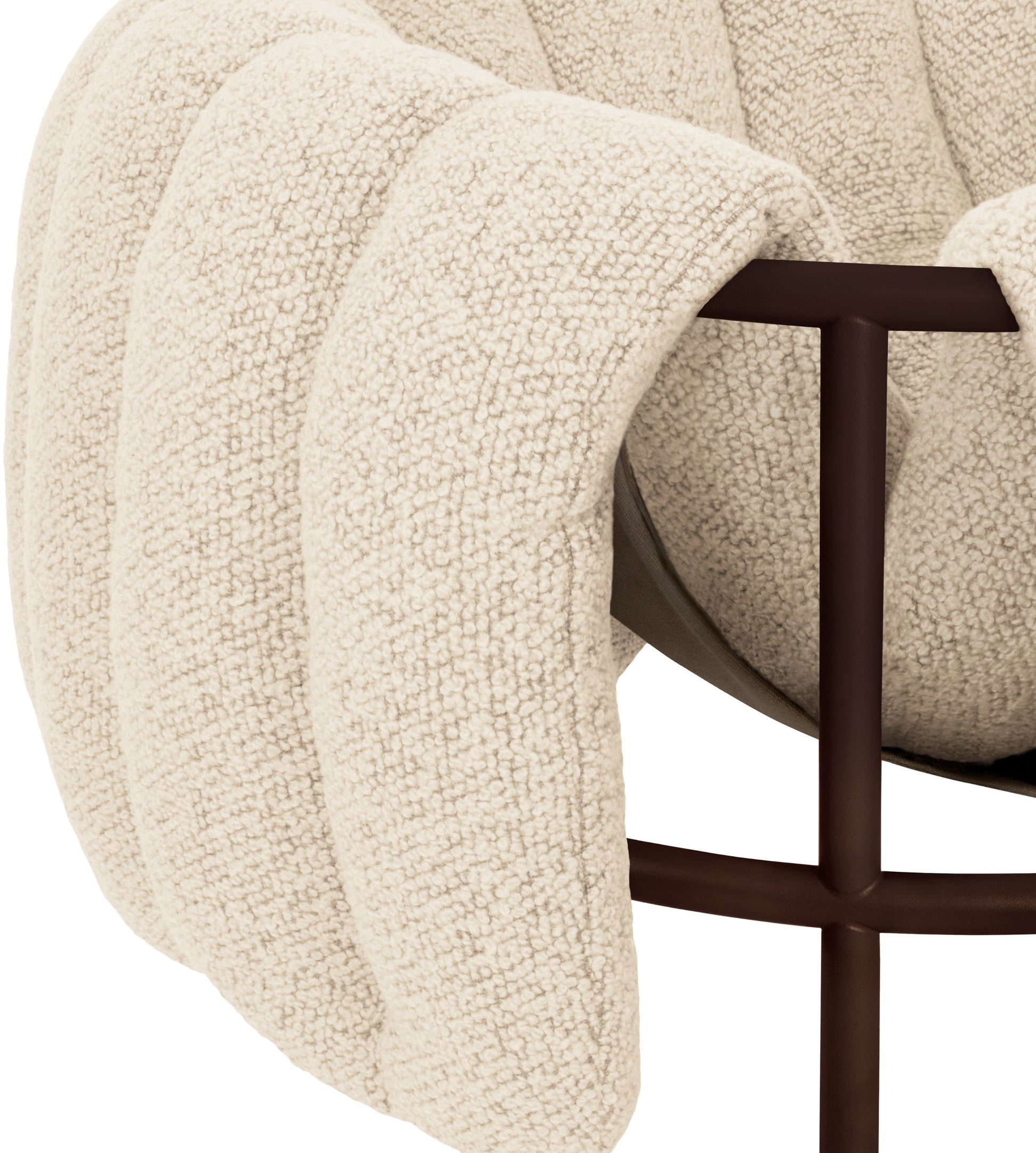 Fauteuil lounge en laine beige et acier marron Puffy - Hem — 373072.jpg
