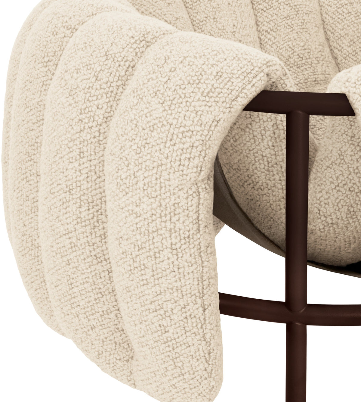 Fauteuil lounge en laine beige et acier marron Puffy - Hem — 373072.jpg