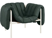 fauteuil-lounge-en-cuir-vert-fonce-et-acier-creme-puffy-hem-1