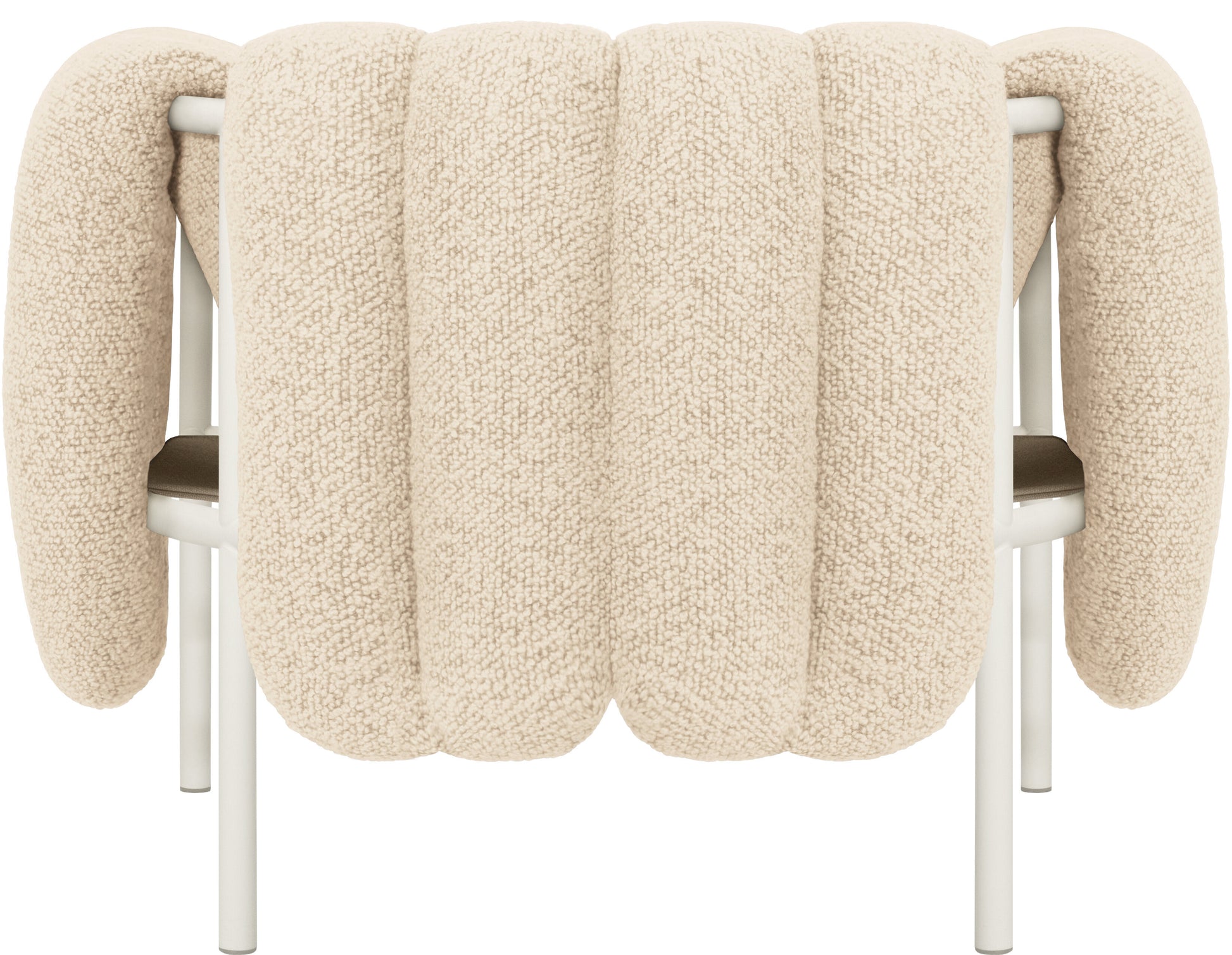 Fauteuil lounge en laine beige et acier crème Puffy - Hem — 373916.jpg