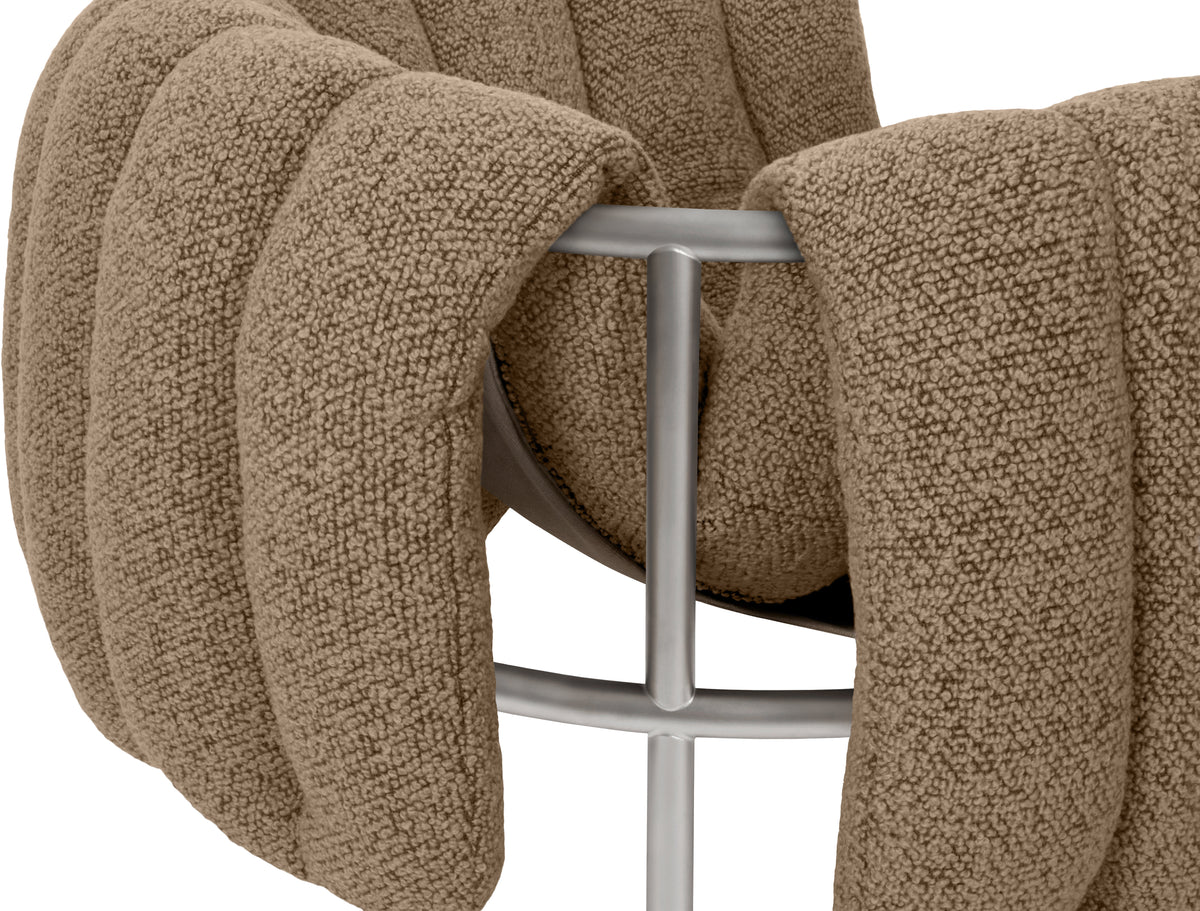 Fauteuil lounge en laine marron et acier Puffy - Hem — 373961.jpg