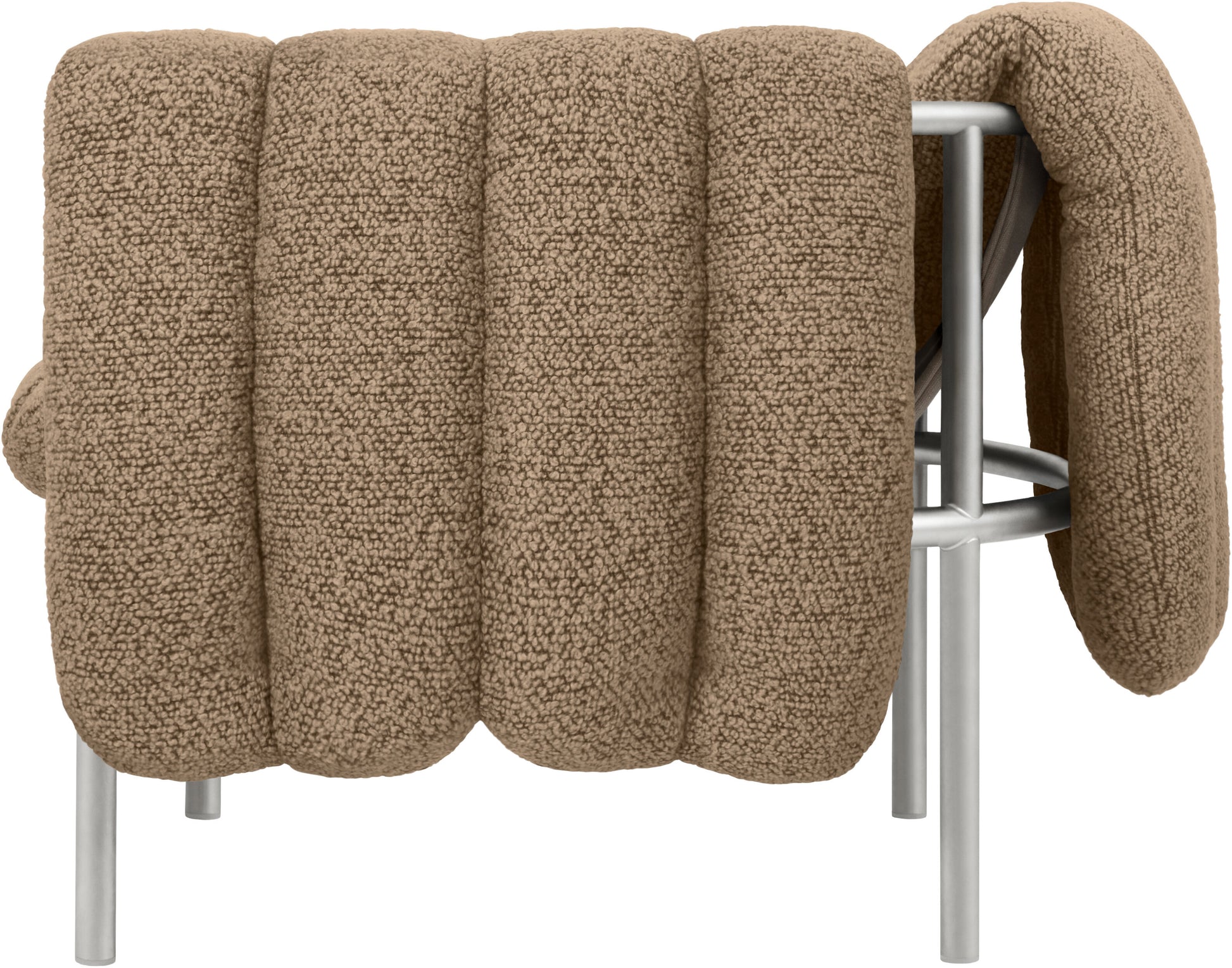 Fauteuil lounge en laine marron et acier Puffy - Hem — 373962.jpg