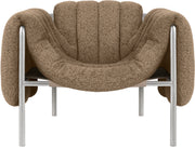 Fauteuil lounge en laine marron et acier Puffy - Hem — 373963.jpg