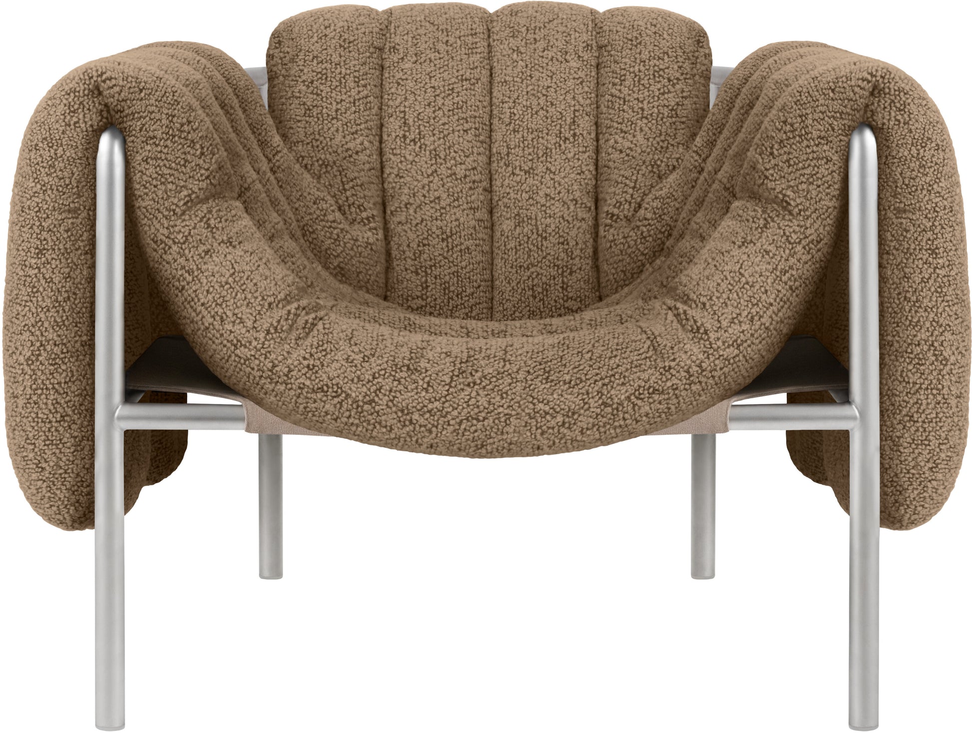 Fauteuil lounge en laine marron et acier Puffy - Hem — 373963.jpg