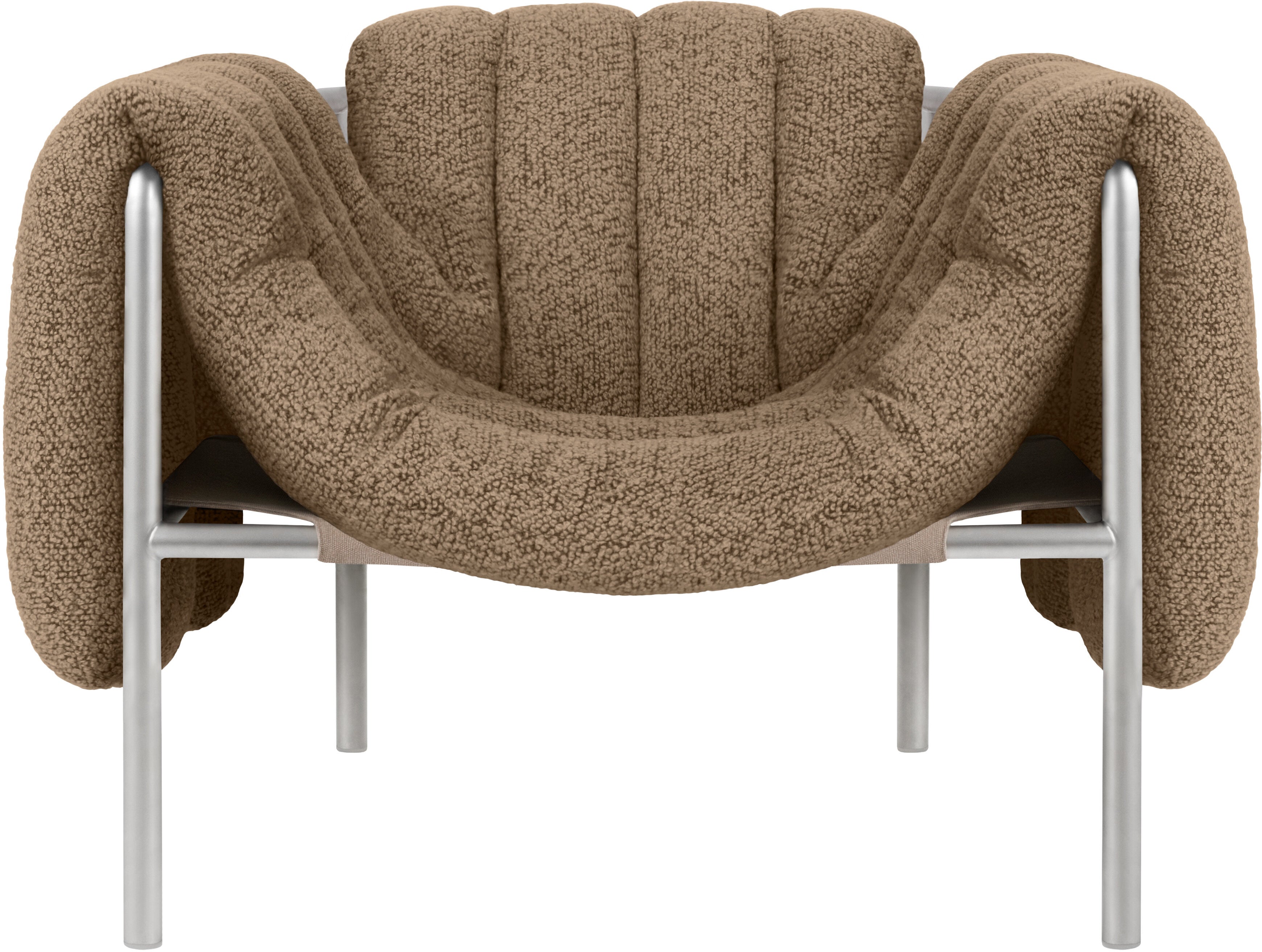 Fauteuil lounge en laine marron et acier Puffy - Hem — 373963.jpg