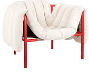 Fauteuil lounge en coton naturel et acier rouge Puffy - Hem — 373978.jpg