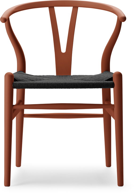 chaise-en-hetre-soft-terracotta-et-assise-tissee-noire-76cm-ch24-carl-hansen-son-1