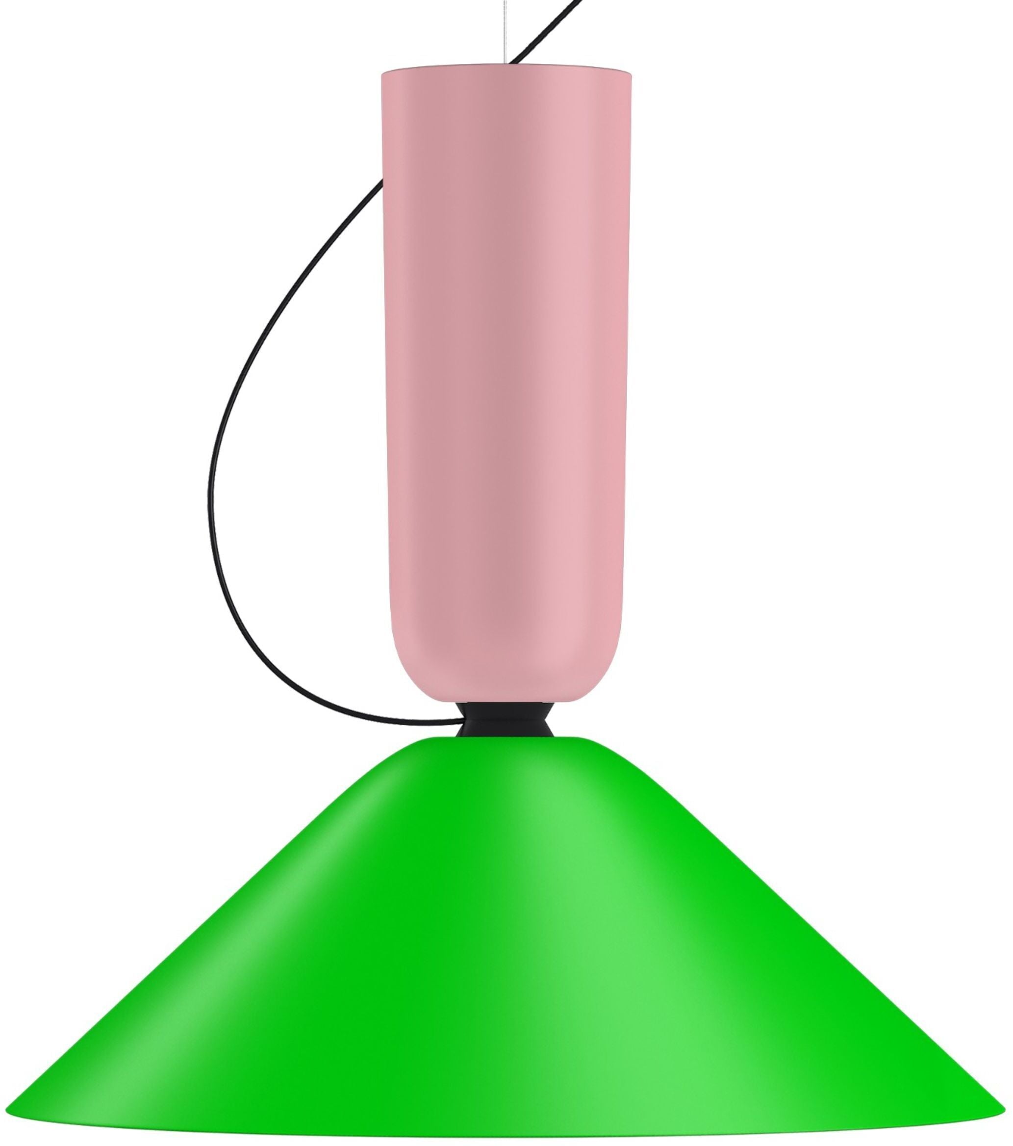 Suspension en acier laqué rose et vert 34,7x34cm Alphabeta - Hem — 374227.jpg