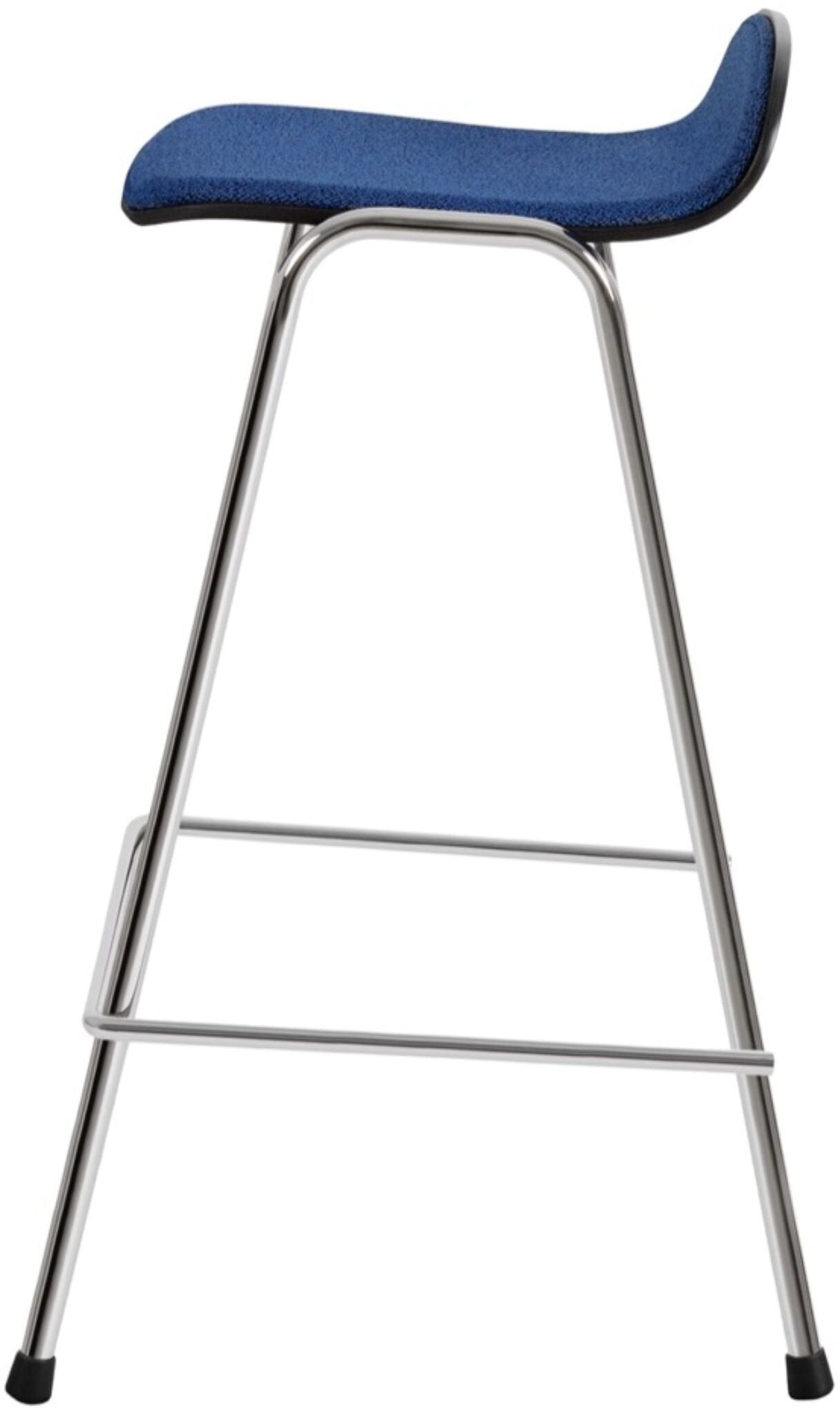 Tabouret de bar 65 cm en tissu bleu et cadre argenté Touchwood - Hem — 374428.jpg