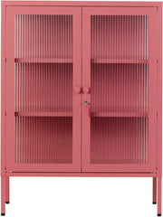 cabinet-en-acier-rose-baie-et-verre-cannele-74x40x100cm-the-mixer-mustard-made-1