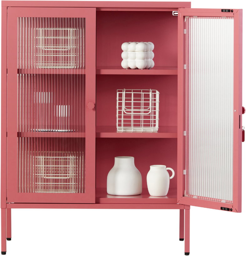 cabinet-en-acier-rose-baie-et-verre-cannele-74x40x100cm-the-mixer-mustard-made-2