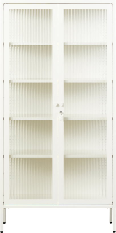 vaisselier-en-acier-blanc-craie-et-verre-cannele-85x40x170cm-the-collector-mustard-made-1