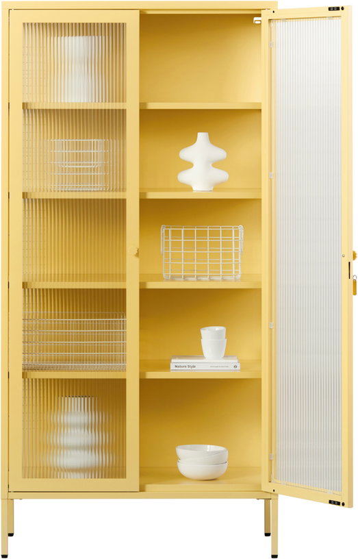 vaisselier-en-acier-jaune-et-verre-cannele-85x40x170cm-the-collector-mustard-made-2
