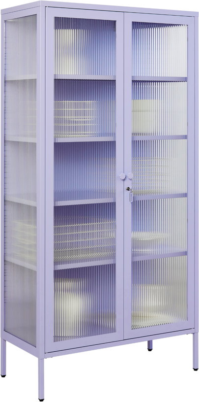 vaisselier-en-acier-lilas-et-verre-cannele-85x40x170cm-the-collector-mustard-made-3