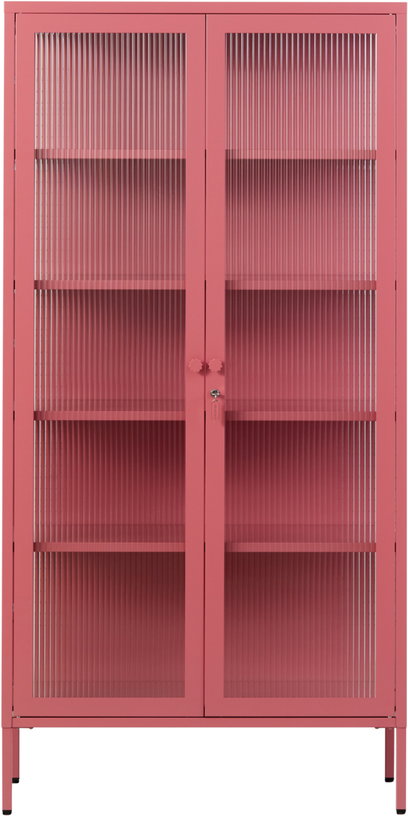 vaisselier-en-acier-rose-baie-et-verre-cannele-85x40x170cm-the-collector-mustard-made-1