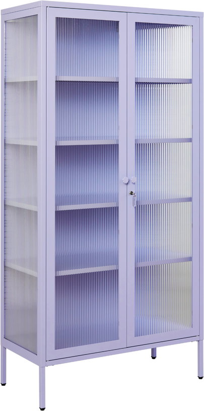 vaisselier-en-acier-lilas-et-verre-cannele-85x40x170cm-the-collector-mustard-made-4