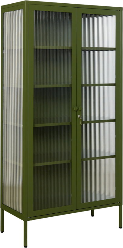 vaisselier-en-acier-vert-olive-et-verre-cannele-85x40x170cm-the-collector-mustard-made-4