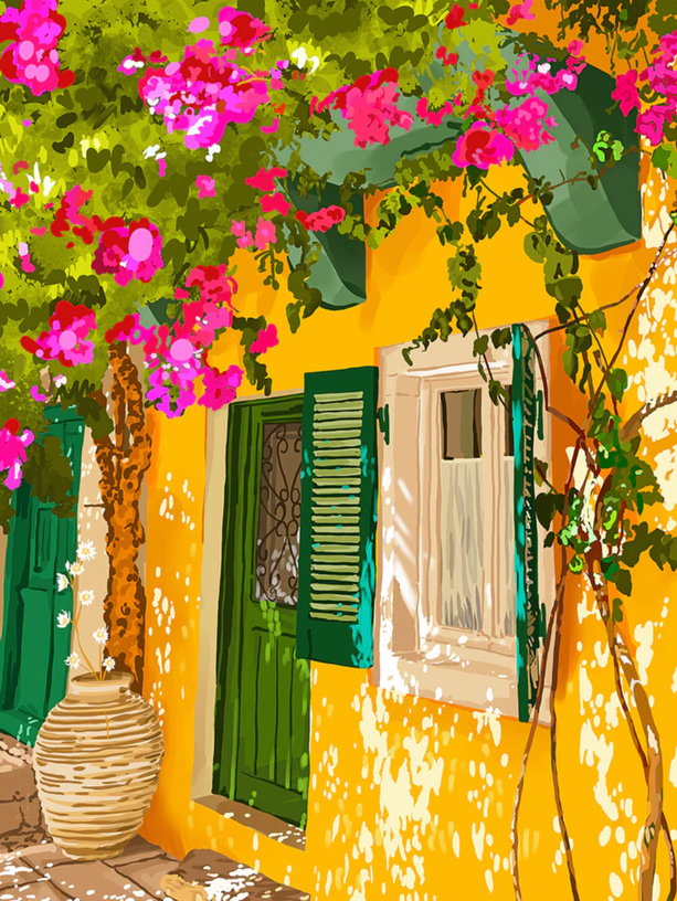 affiche-30x40cm-green-door-blue-shaker-1