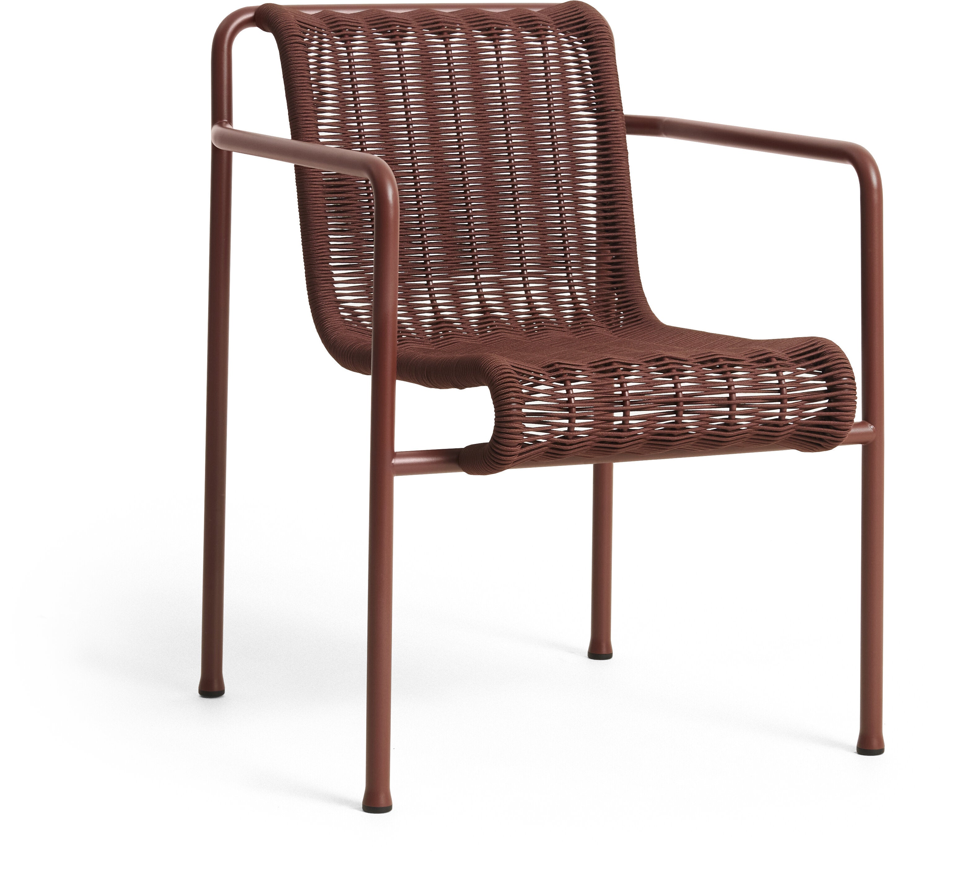 Cord Silla de exterior en cordones burdeos y acero 63x66x80cm - Hay