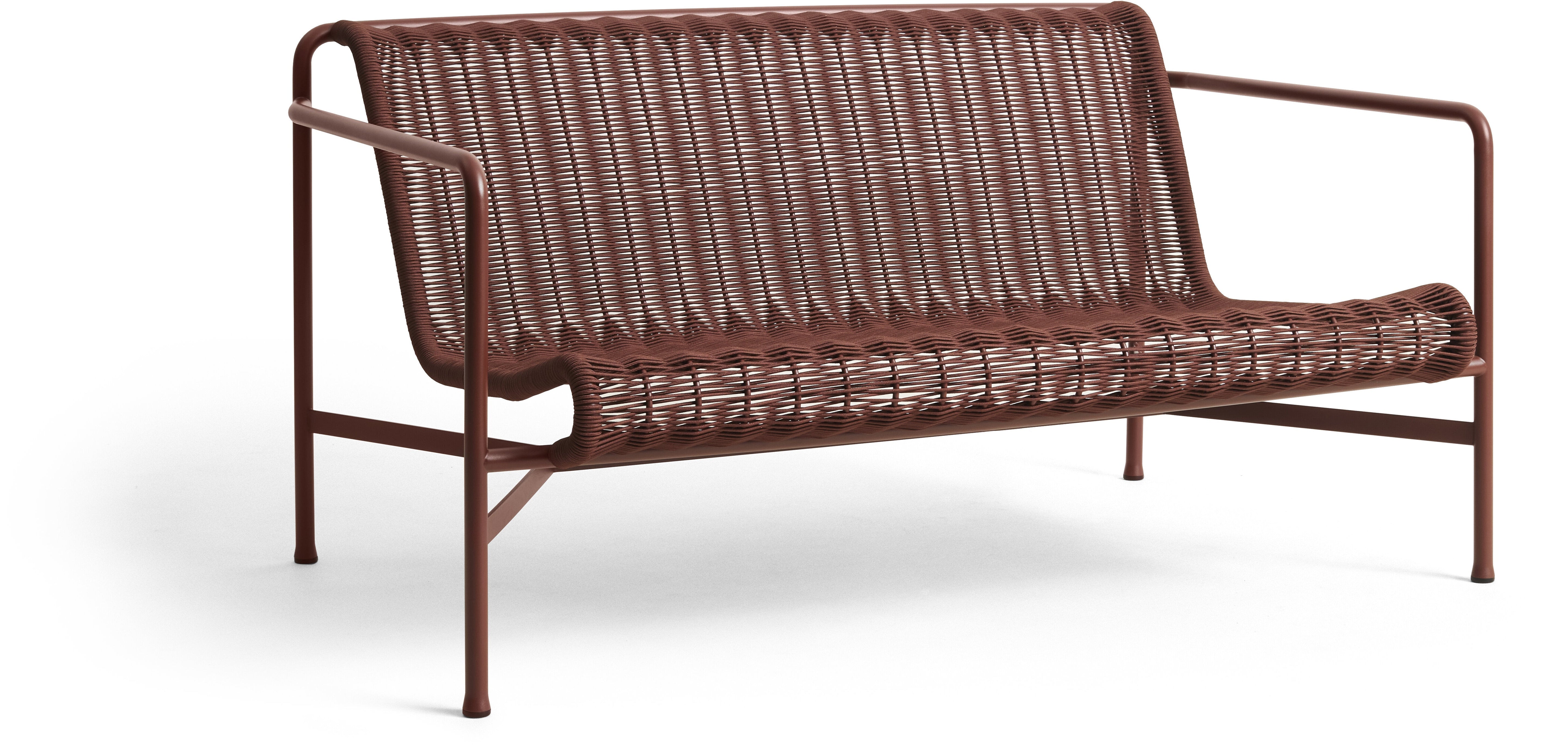 Canapé de salon extérieur en corde et acier bordeaux 139x88x70cm Palissade - Hay