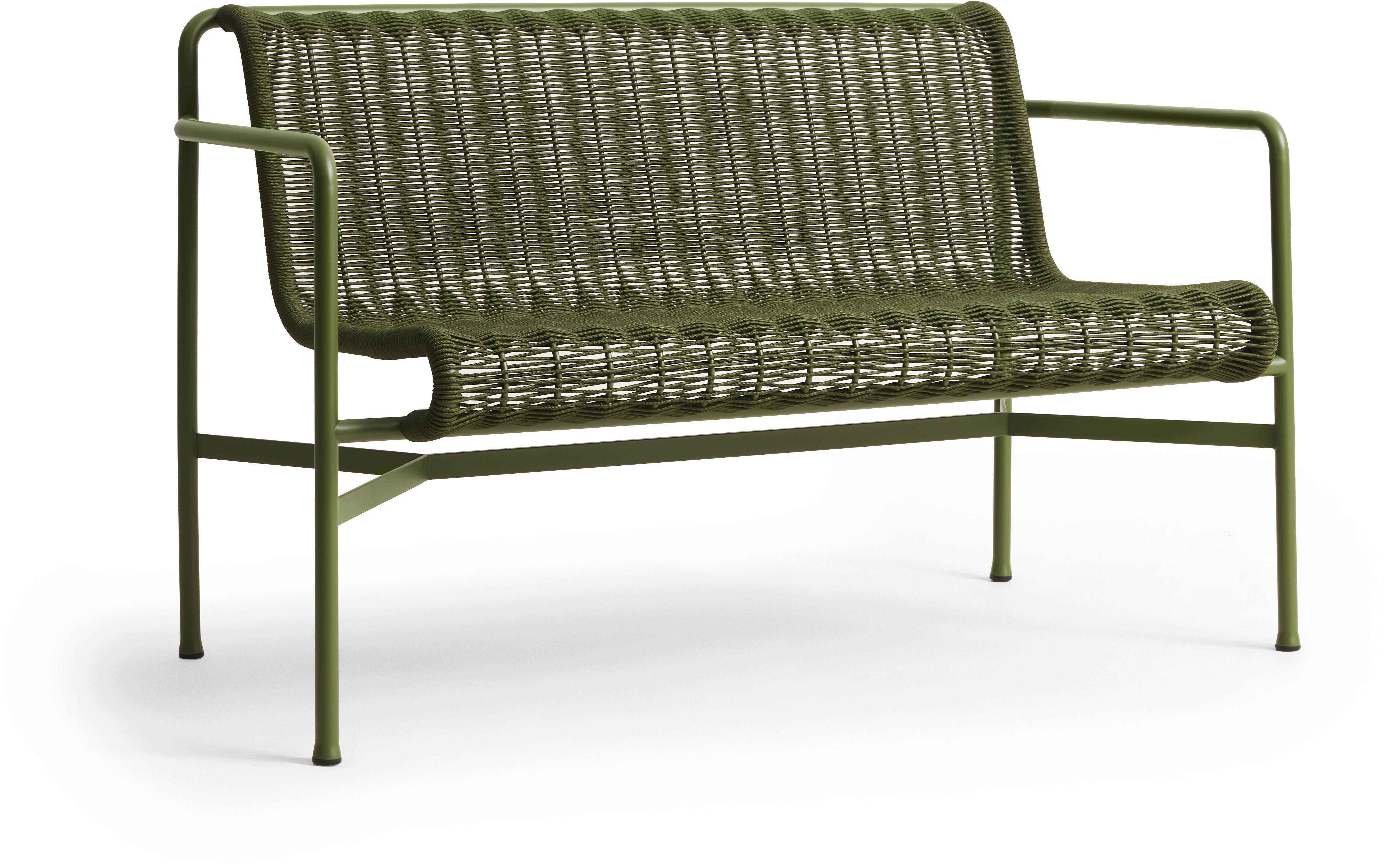 Banco de exterior en cuerda caqui y acero 128x70x80cm Palissade - Hay