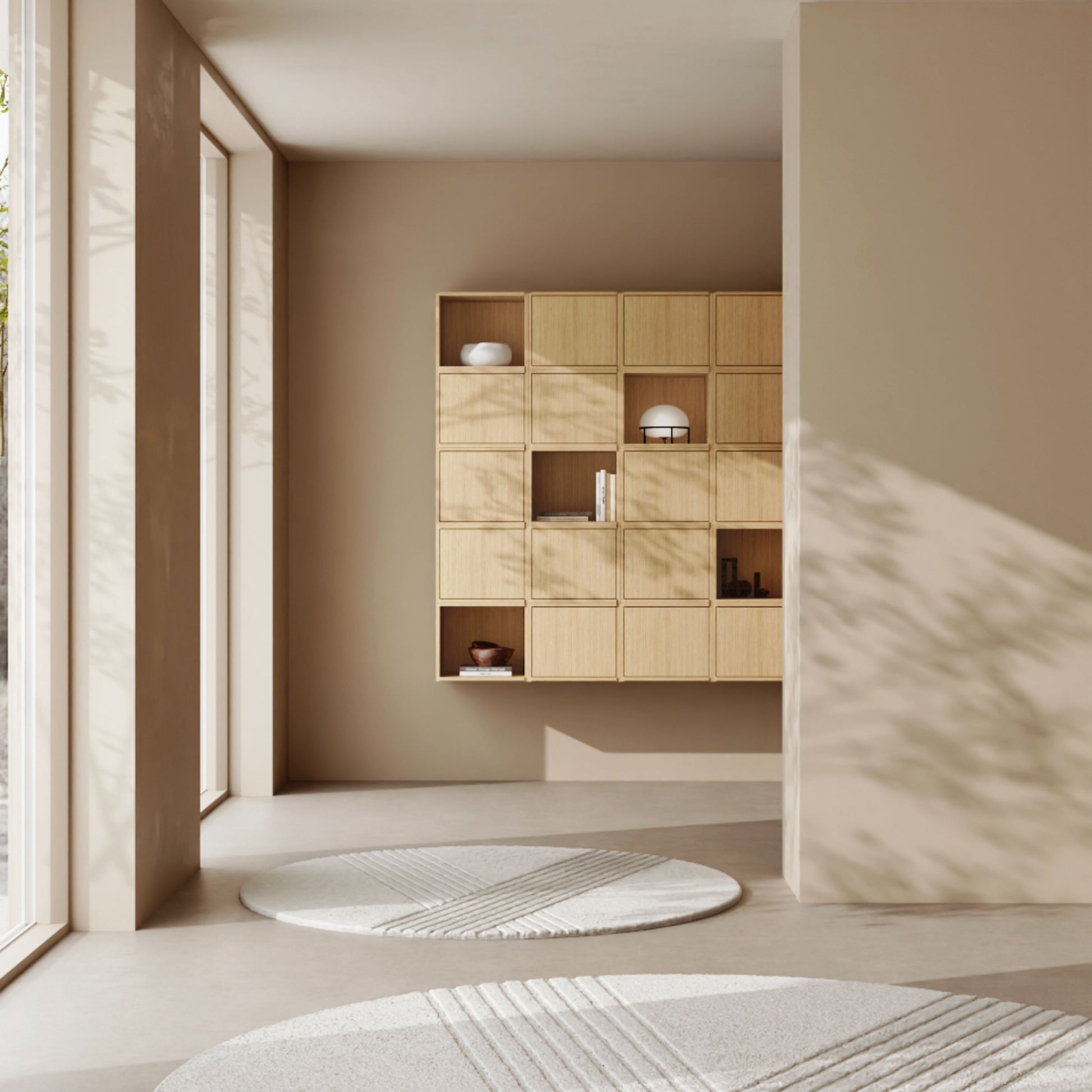Ensemble  de 3 cubes en chêne naturel système A 128x36cm Brique - Woud — 376942.jpg