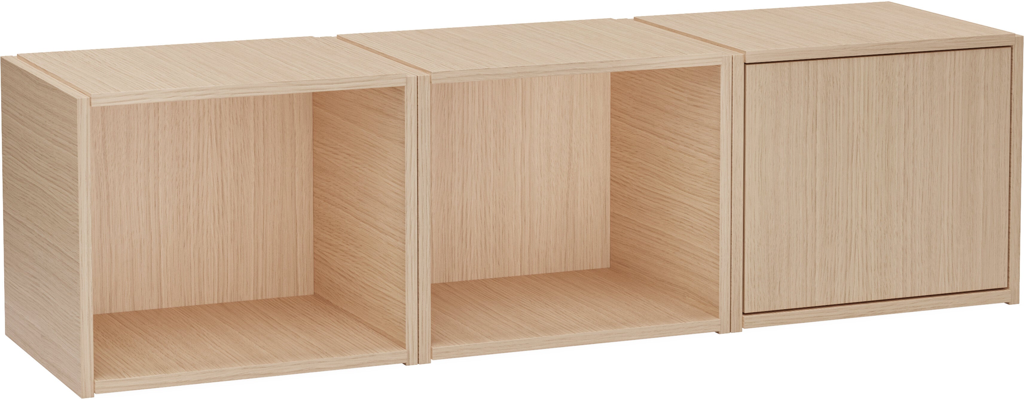 Ensemble  de 3 cubes en chêne naturel système A 128x36cm Brique - Woud — 376947.jpg
