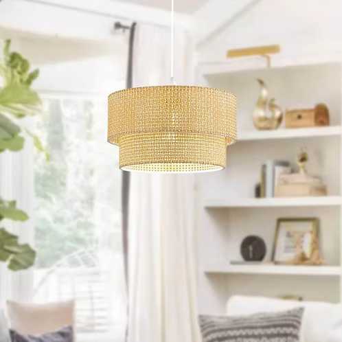 Suspension en plastique doré 30x70cm - Home Design
