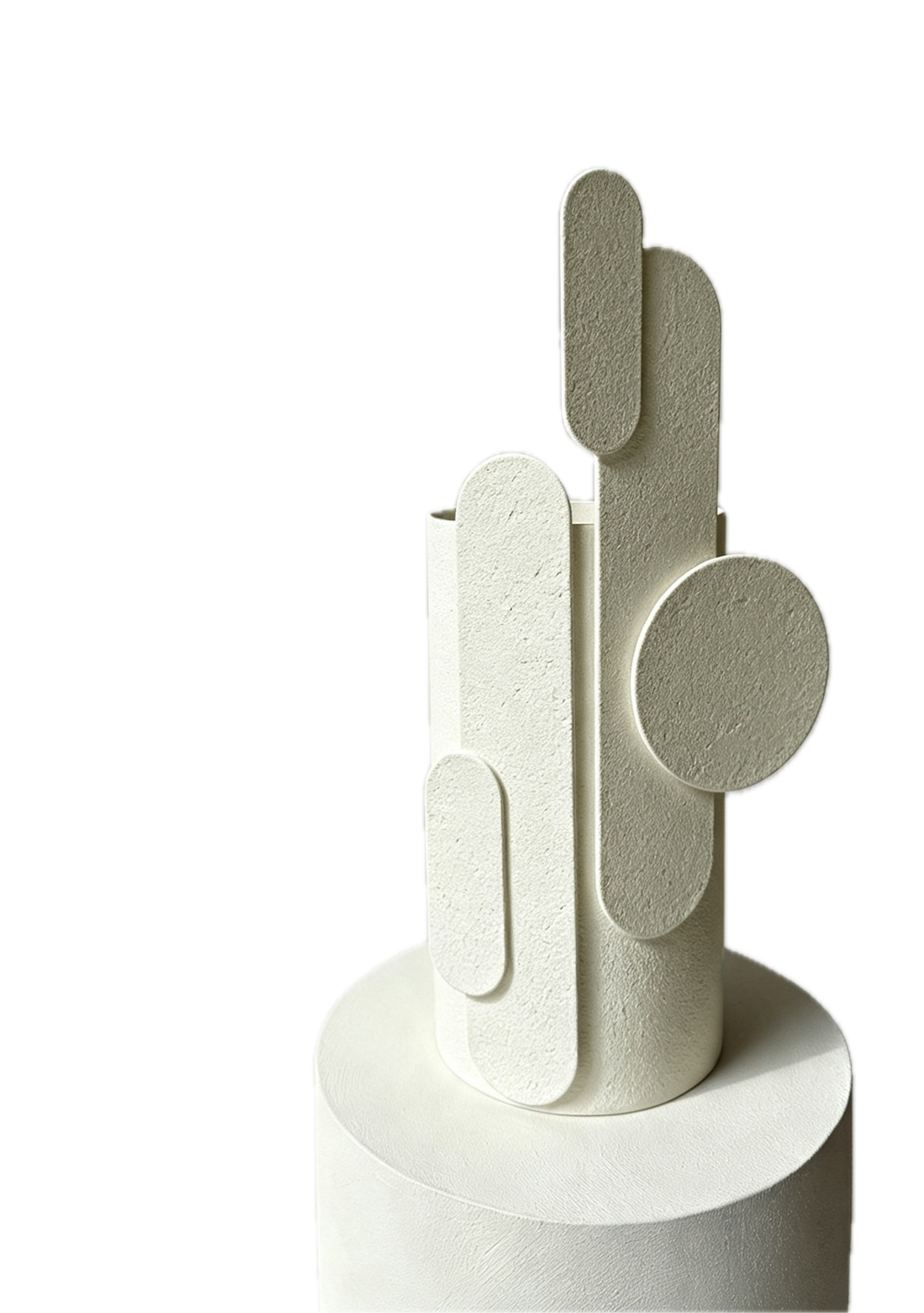 Vase sculptural en métal et verre effet béton 30cm Toty - Mademoiselle Jo