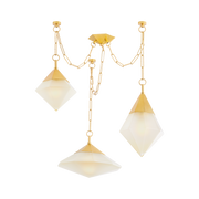 Suspension en acier laiton poli ancien 147x98cm Angelique - Corbett Lighting