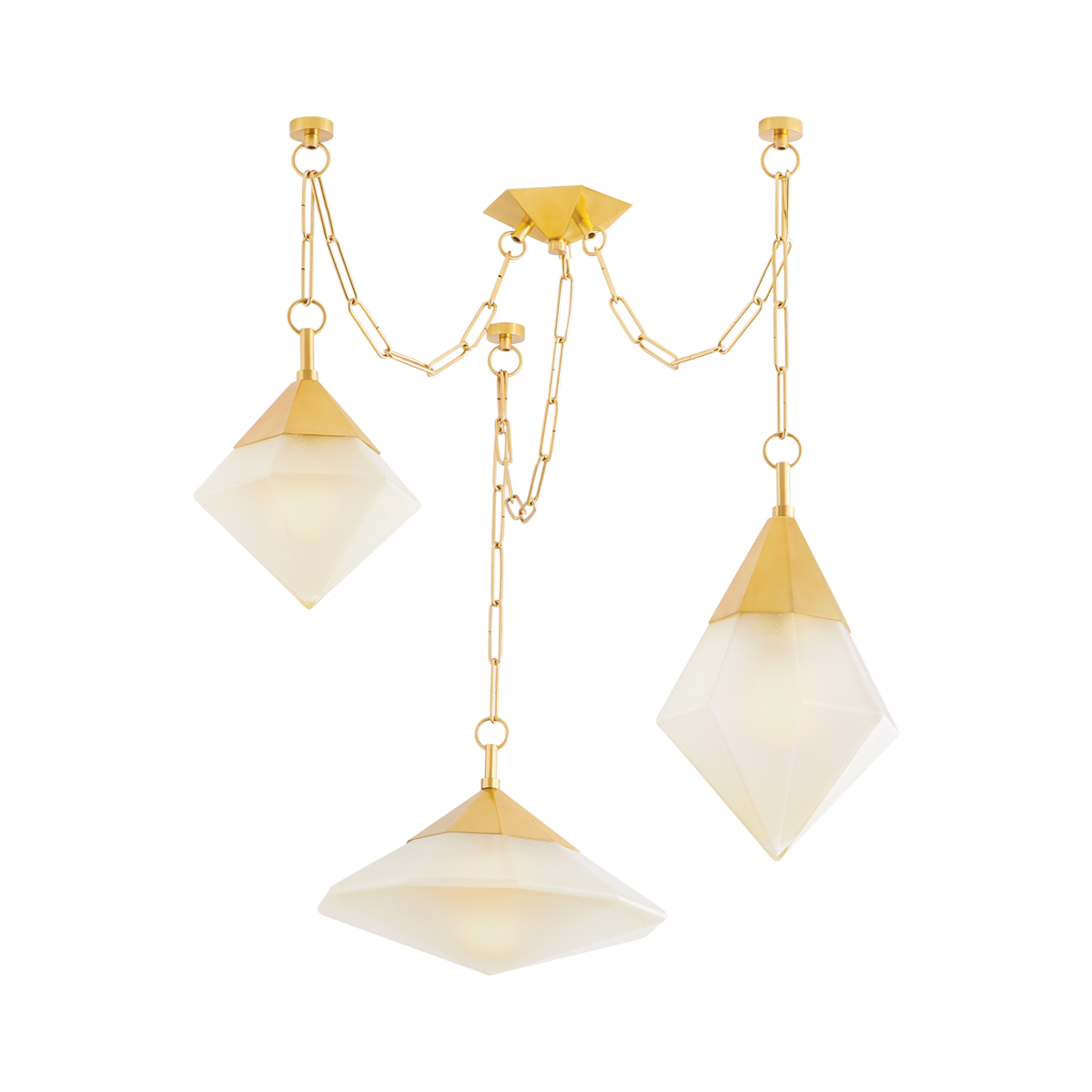 Suspension en acier laiton poli ancien 147x98cm Angelique - Corbett Lighting