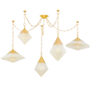 Suspension en acier laiton poli ancien 149x96cm Angelique - Corbett Lighting