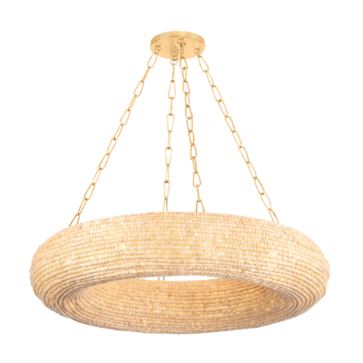 Suspension en acier feuille d'or ancienne 91x18cm Lure - Corbett Lighting