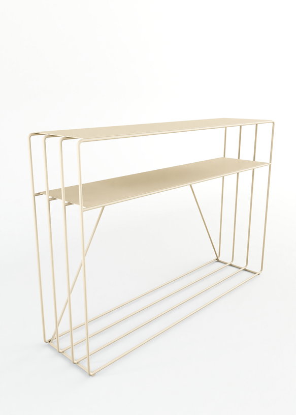 table-console-en-acier-beige-cashew-125x30x86cm-ria-metallbude-2